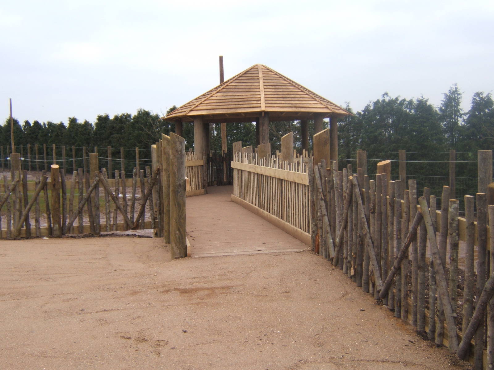 View of Giraffe enclosure construction