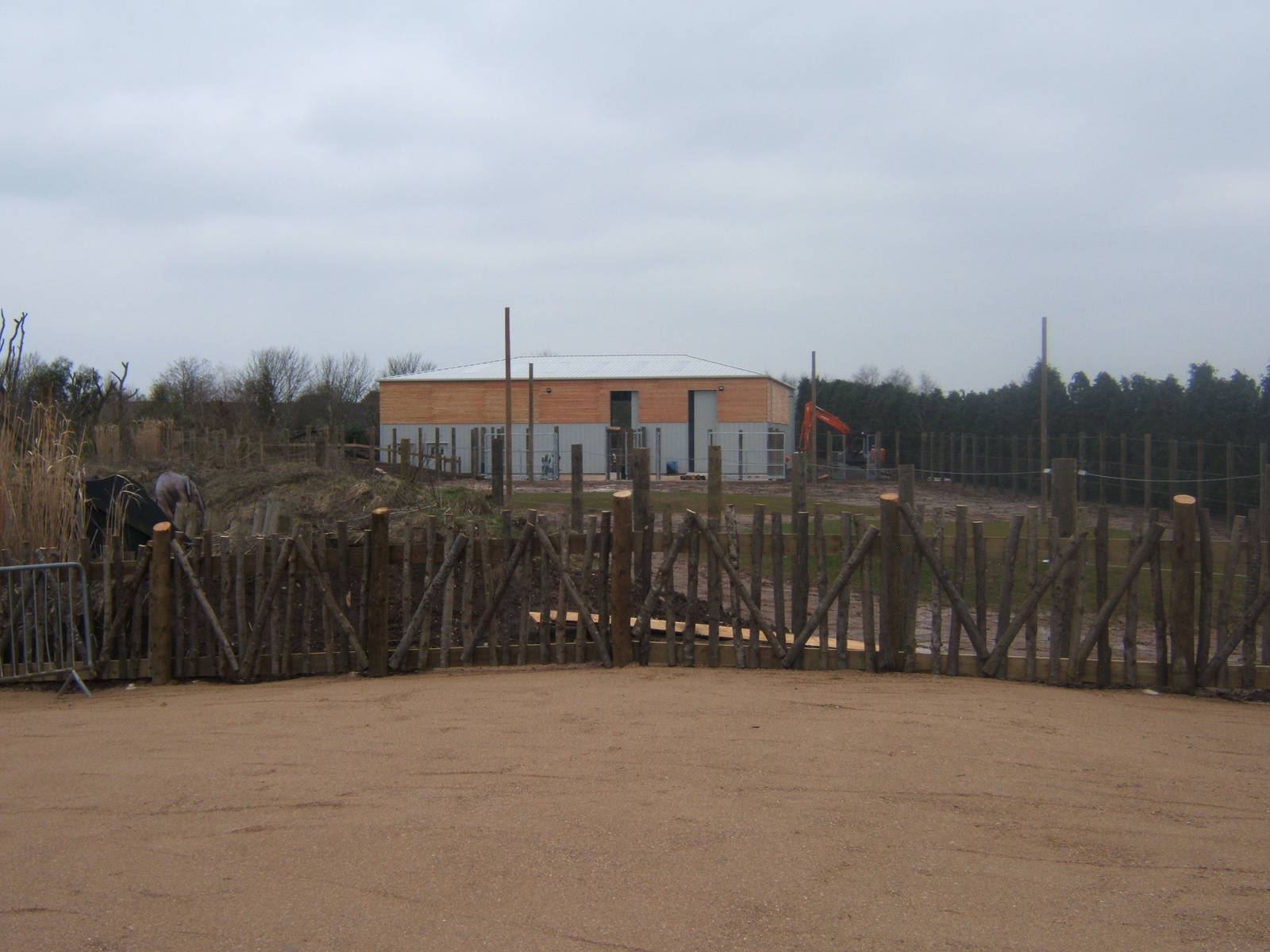 View of Giraffe enclosure construction