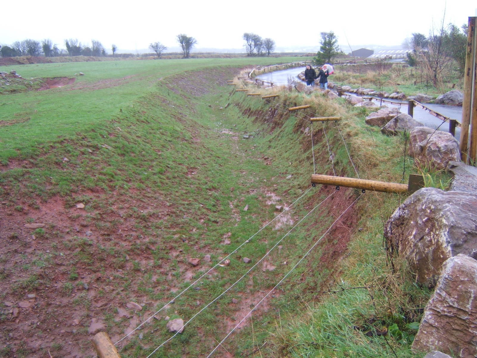 View of haha in the African Savannah