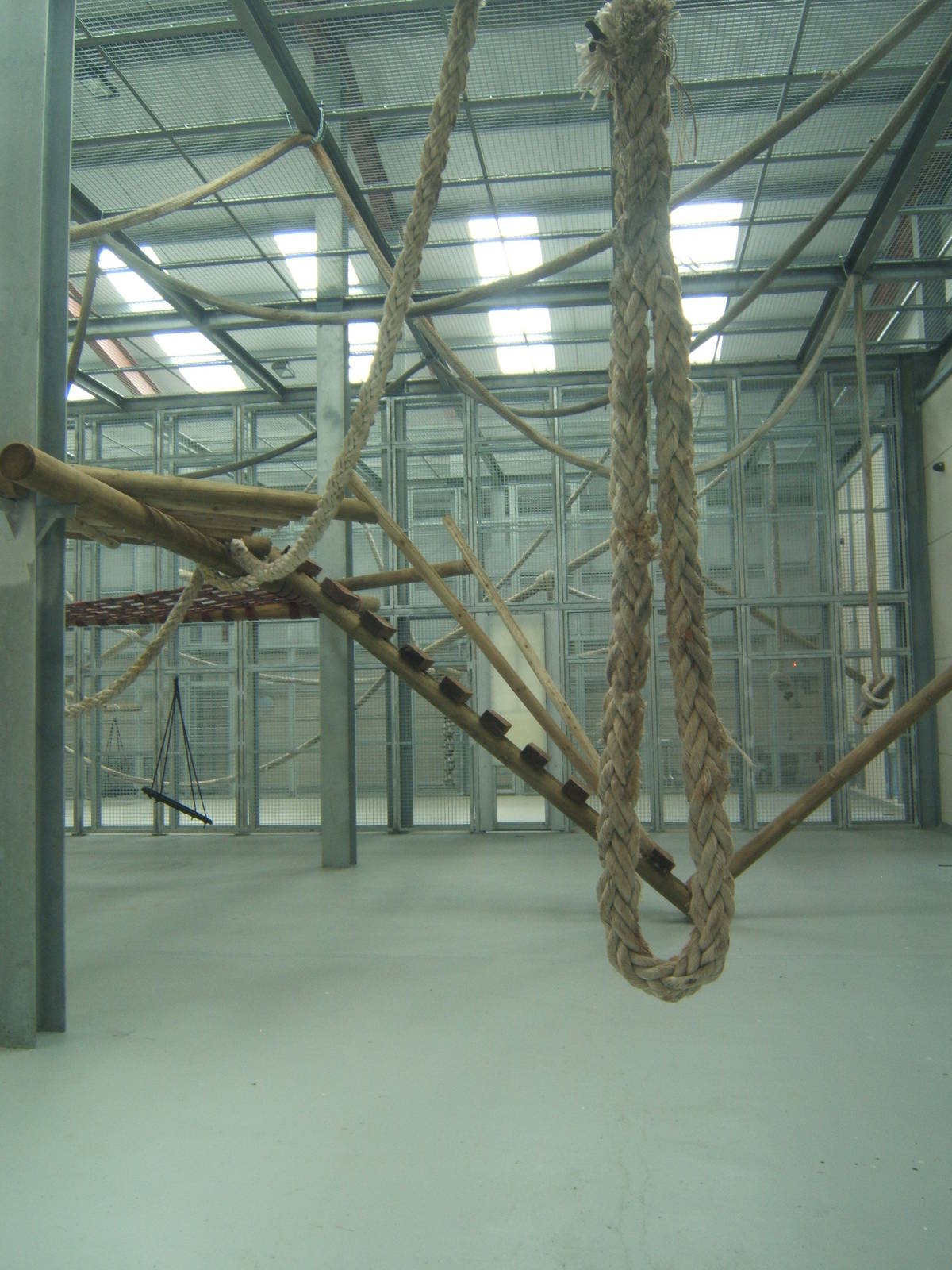 View of indoor chimp enclosure
