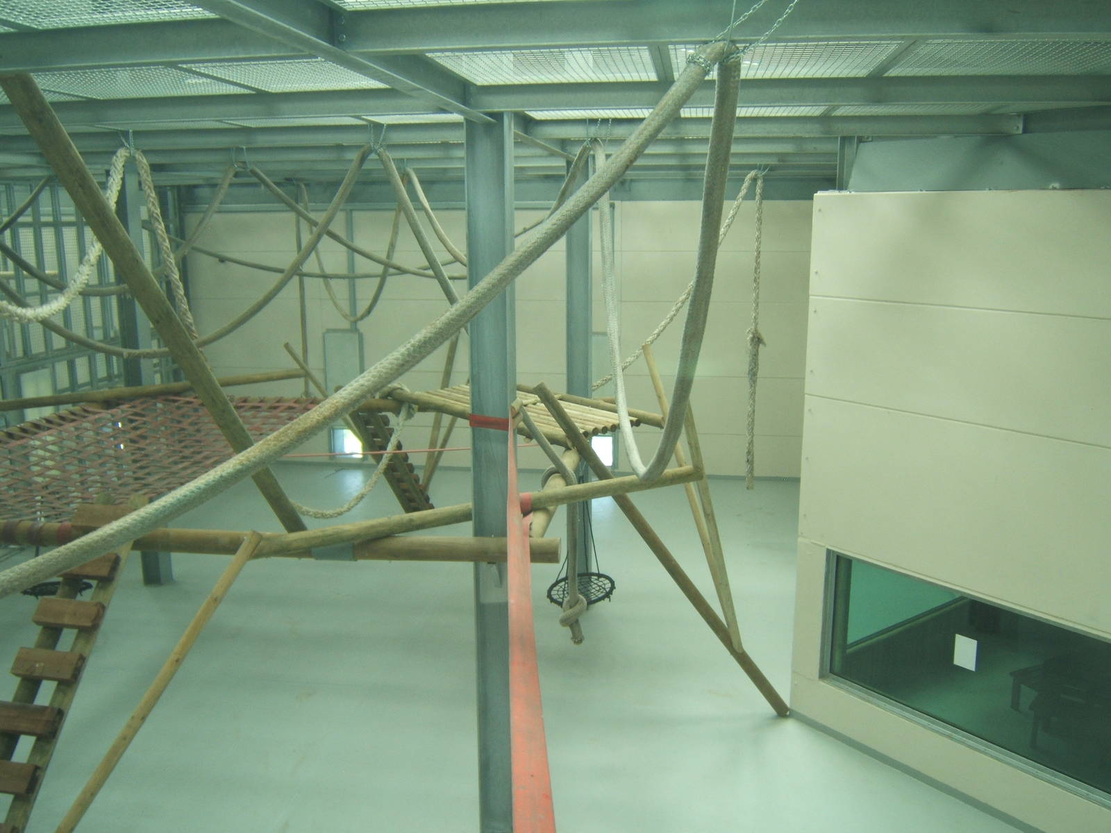 View of indoor chimp enclosure