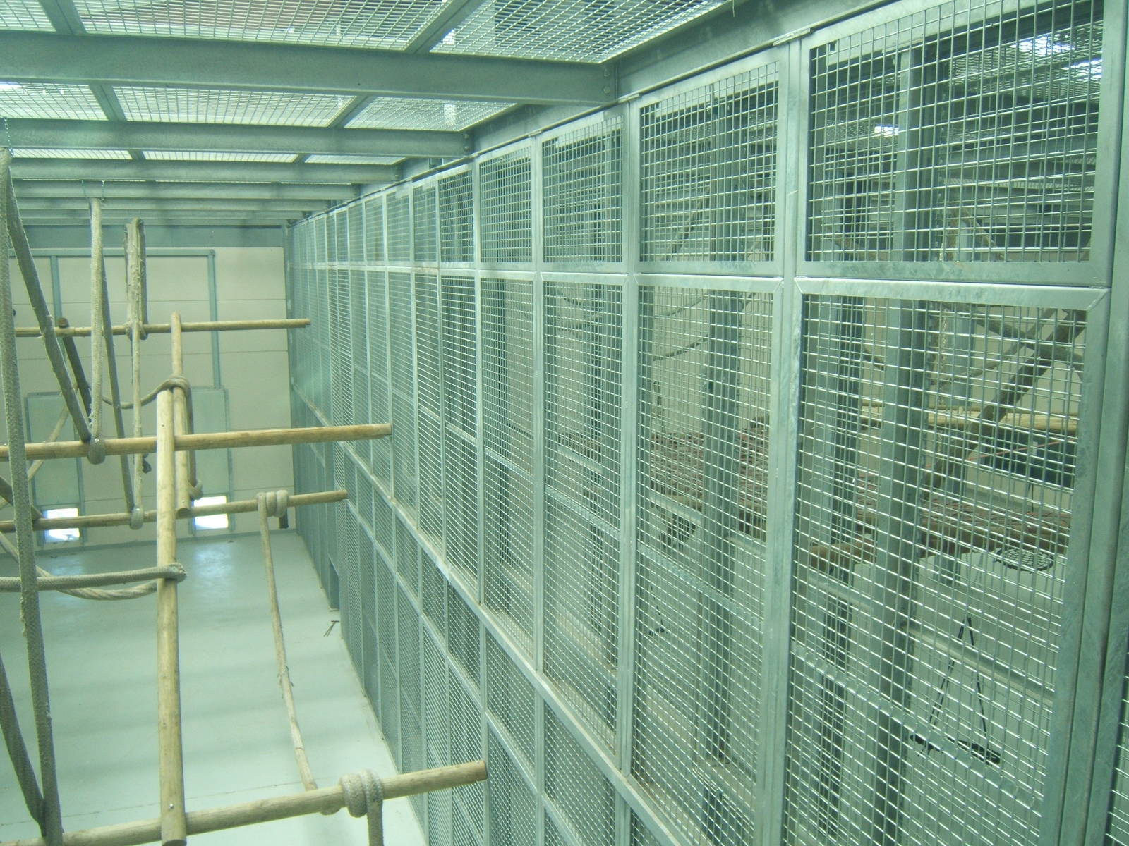 View of indoor chimp enclosure
