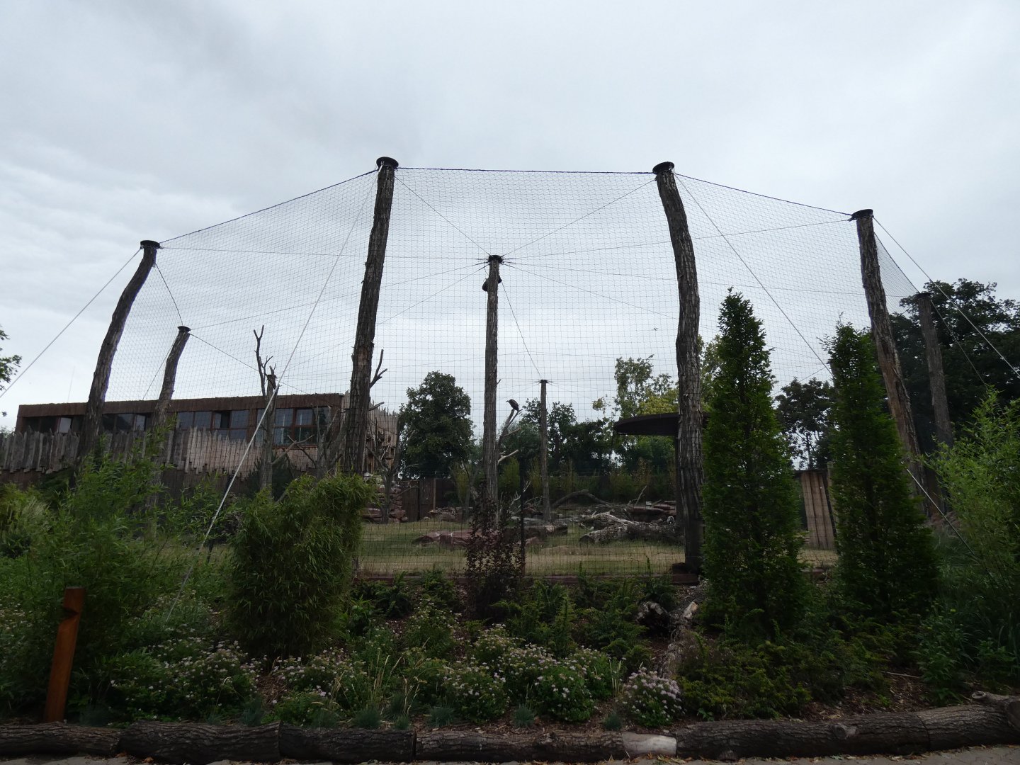 View of large walk-through aviary