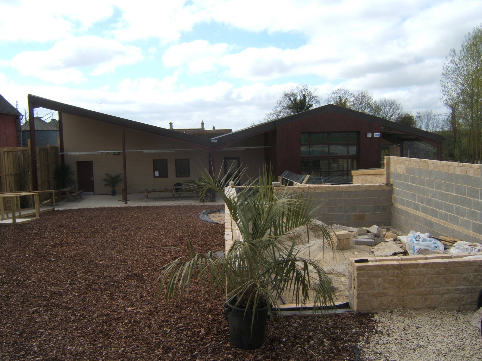 View of main building from inside the site