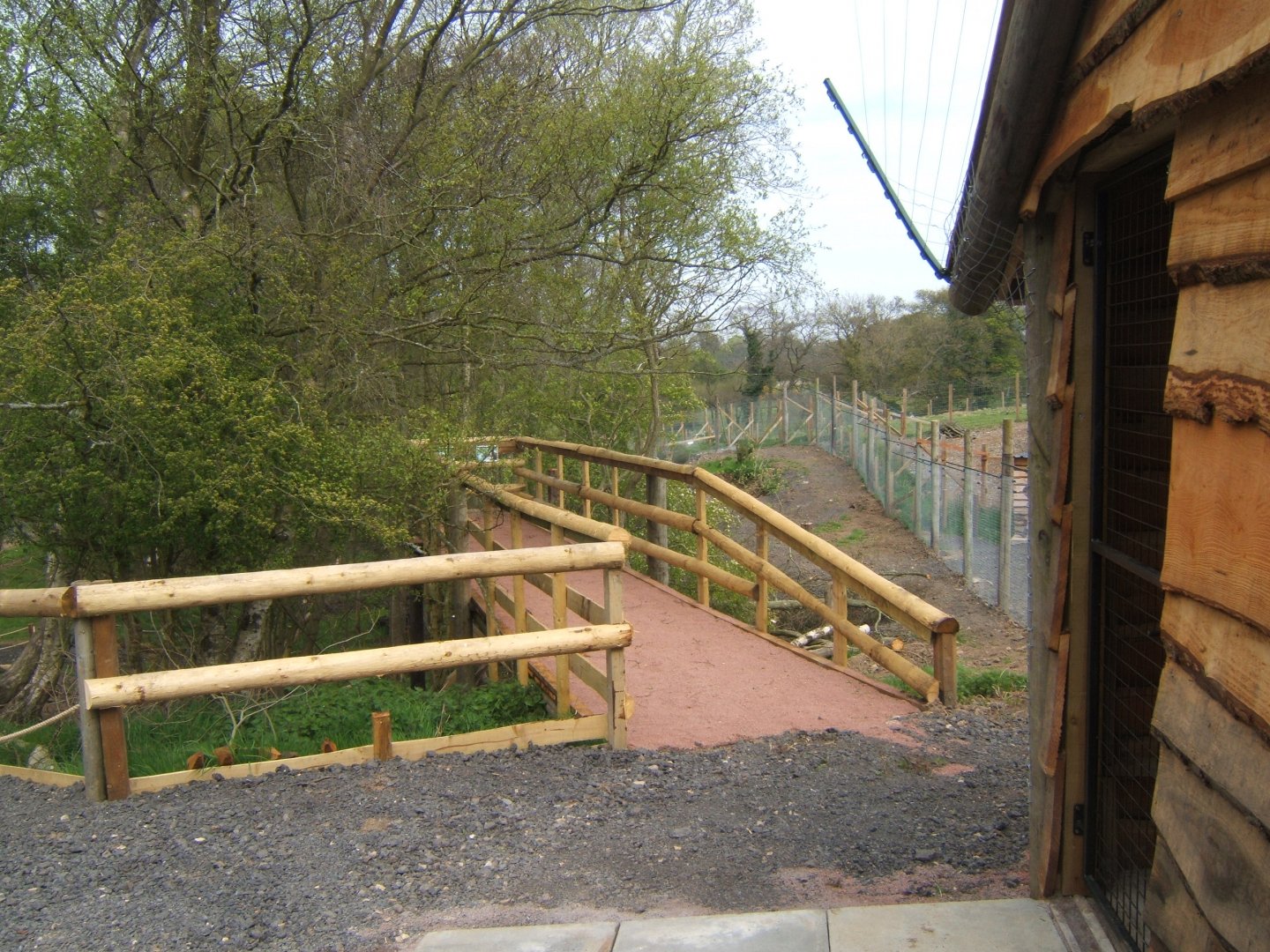 View of nearly finished walk in Lemur enclosure