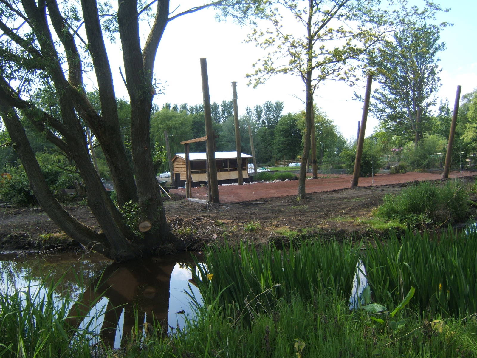 View of new exhibit being built