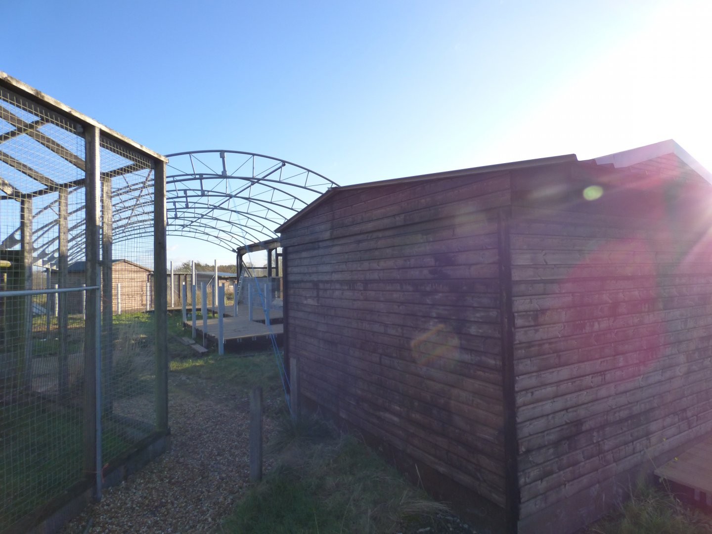 View of nocturnal house construction