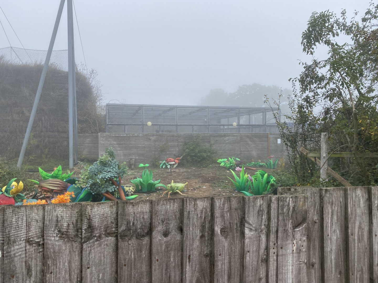View of off-show snow leopard enclosure