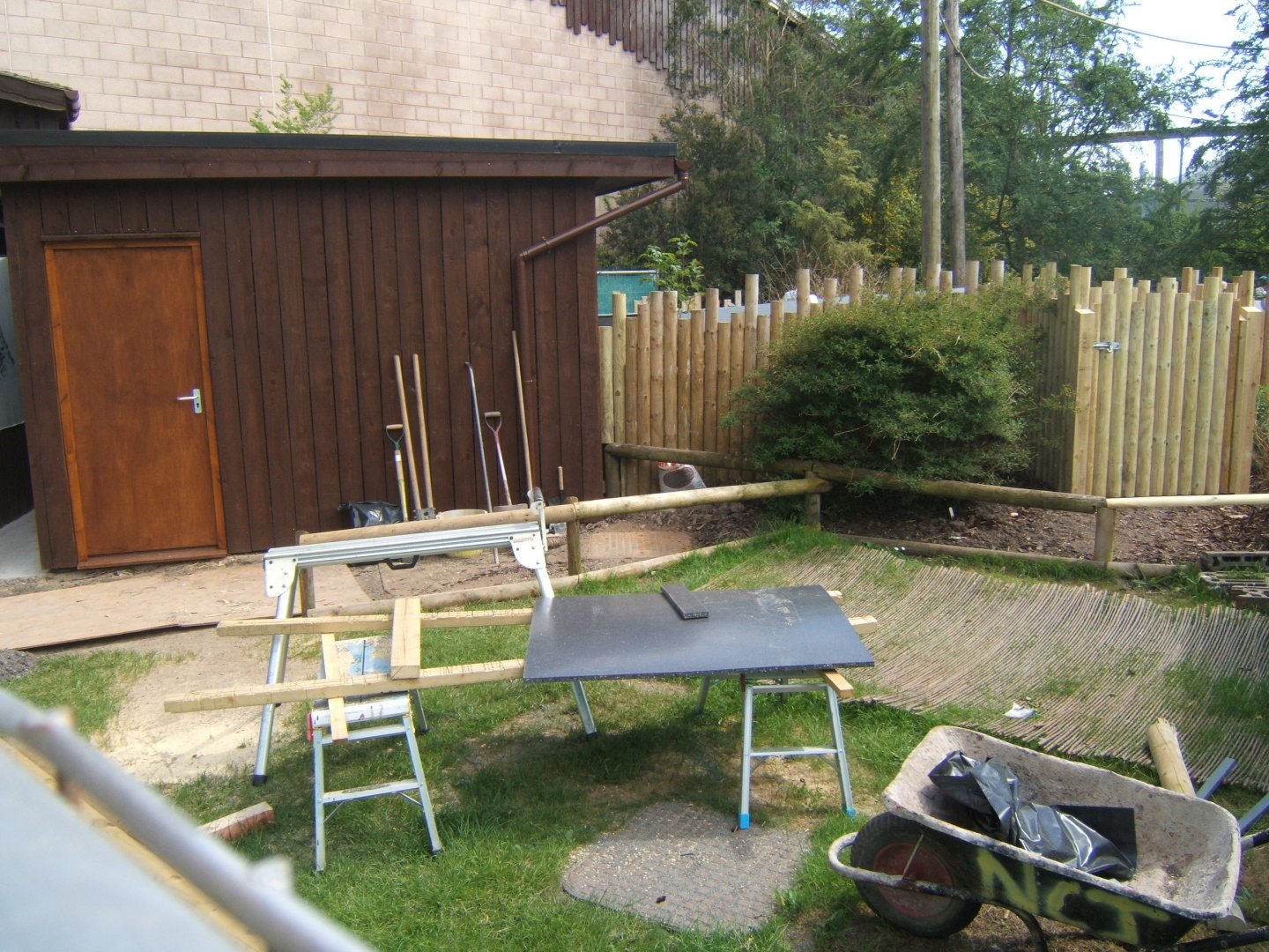 View of part of the outdoor Sloth enclosure being built,and the Agouti House 20/05/2018