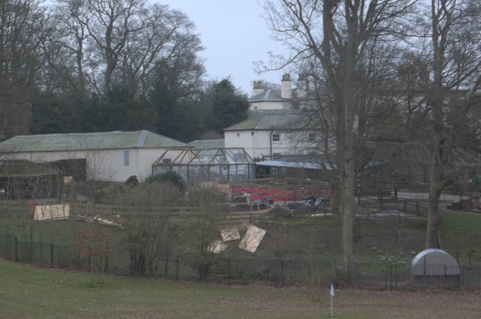 View of Penguin exhibit and related works - taken from outside zoo, 23rd Ma