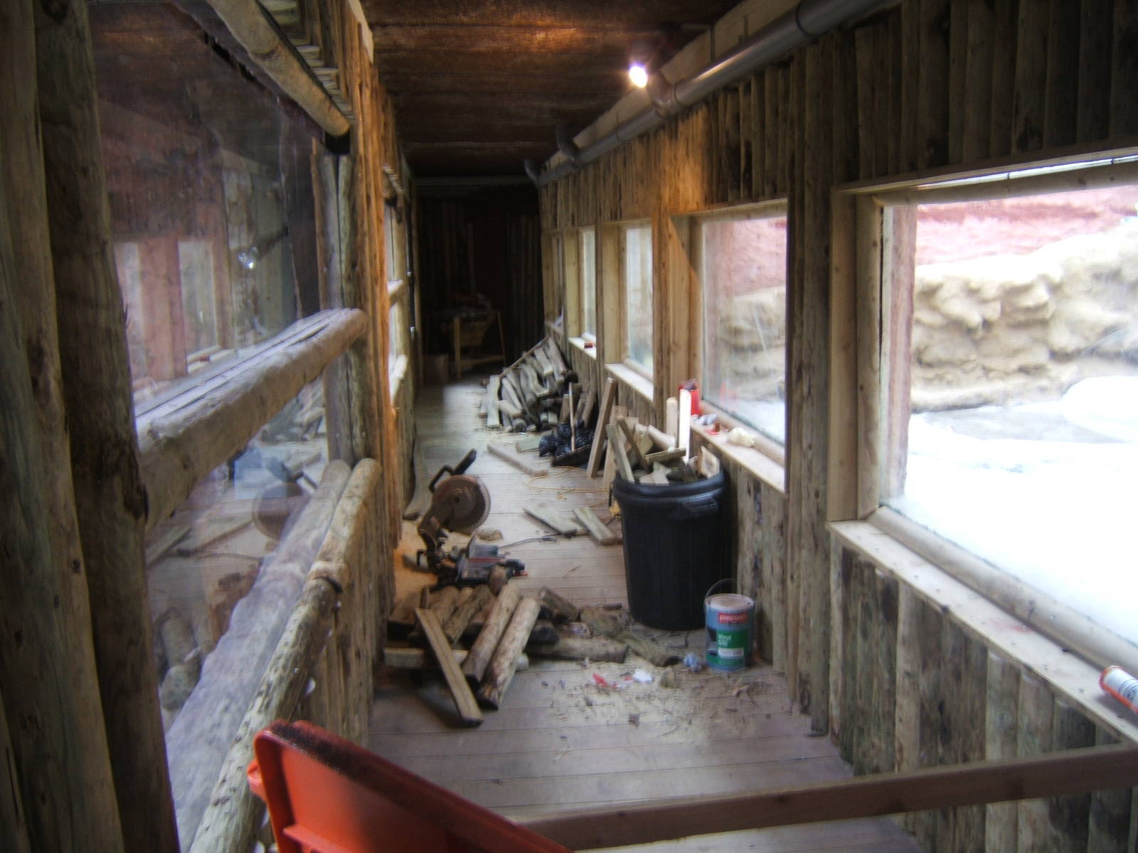 View of re-furb work along the Crocodile corridor of the Reptile House