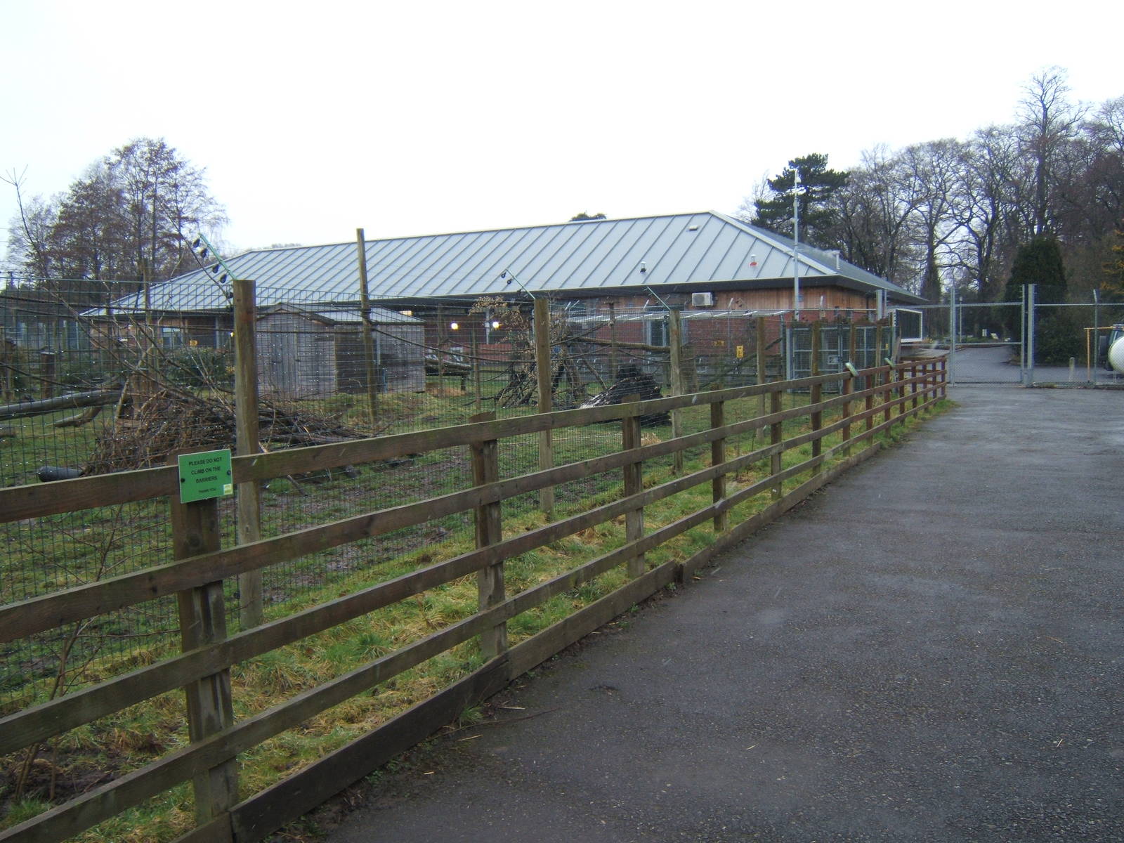 View of Ring-tailed Lemur/Reves Muntjac enclosure and main building