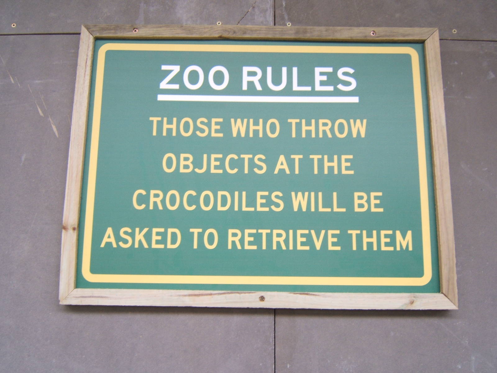 View of site rules sign