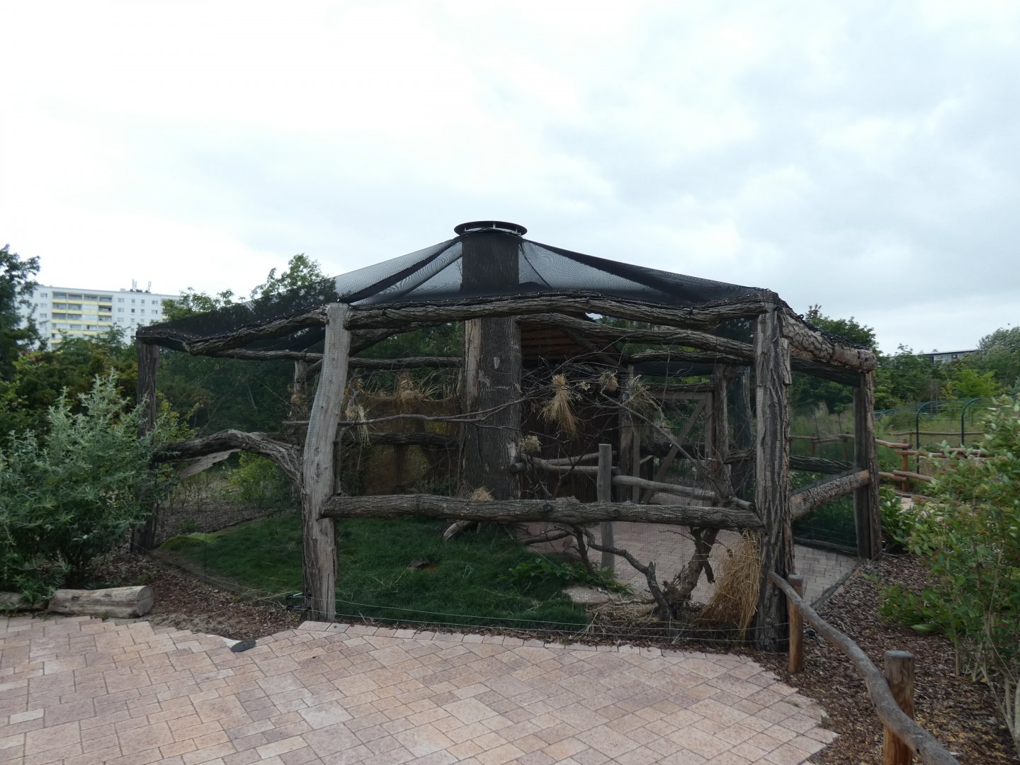 View of small walk-through aviary