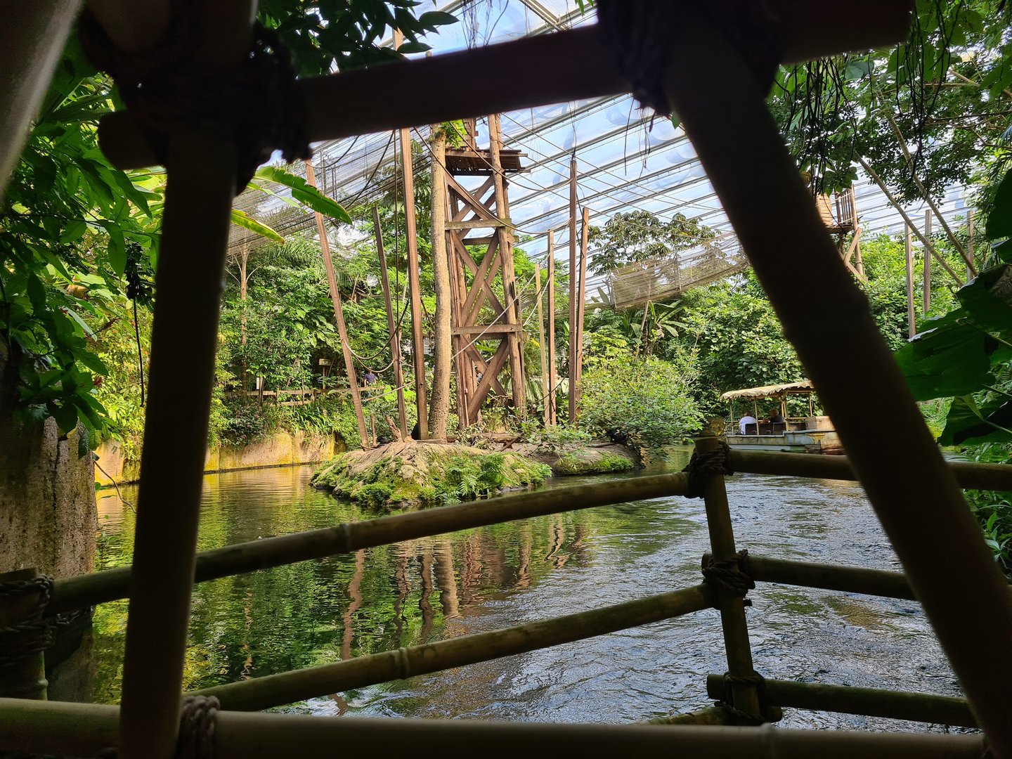 View of Spider monkey islands from Rimbula river boat ride