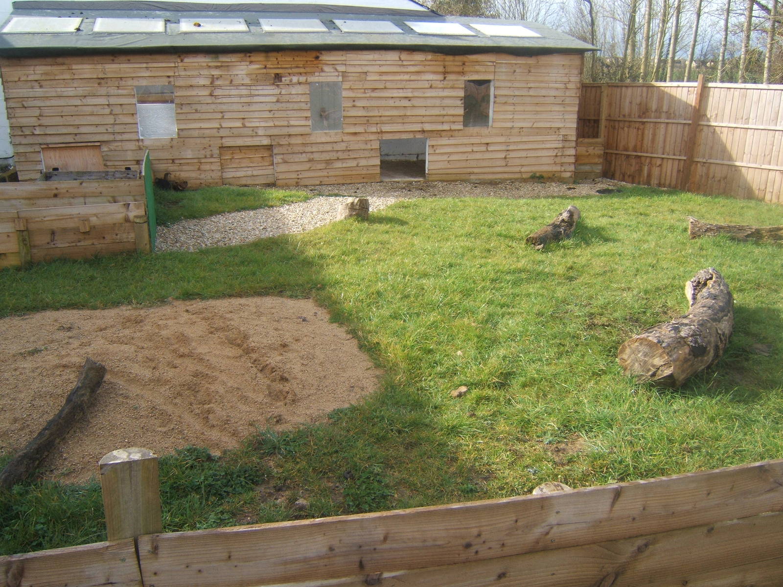 View of Sulcatta enclosure and house