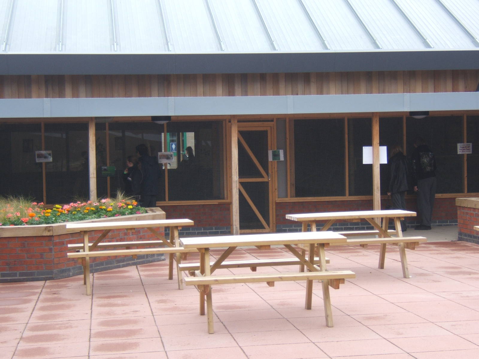 View of the Crested Porcupine and Meerkat/Coati enclosure from the central