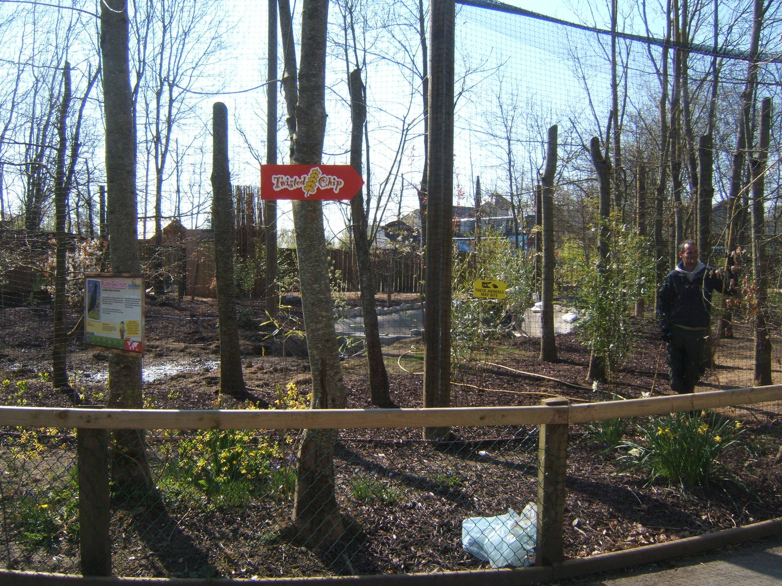 View of the nearly finished Red-crowned Crane Aviary