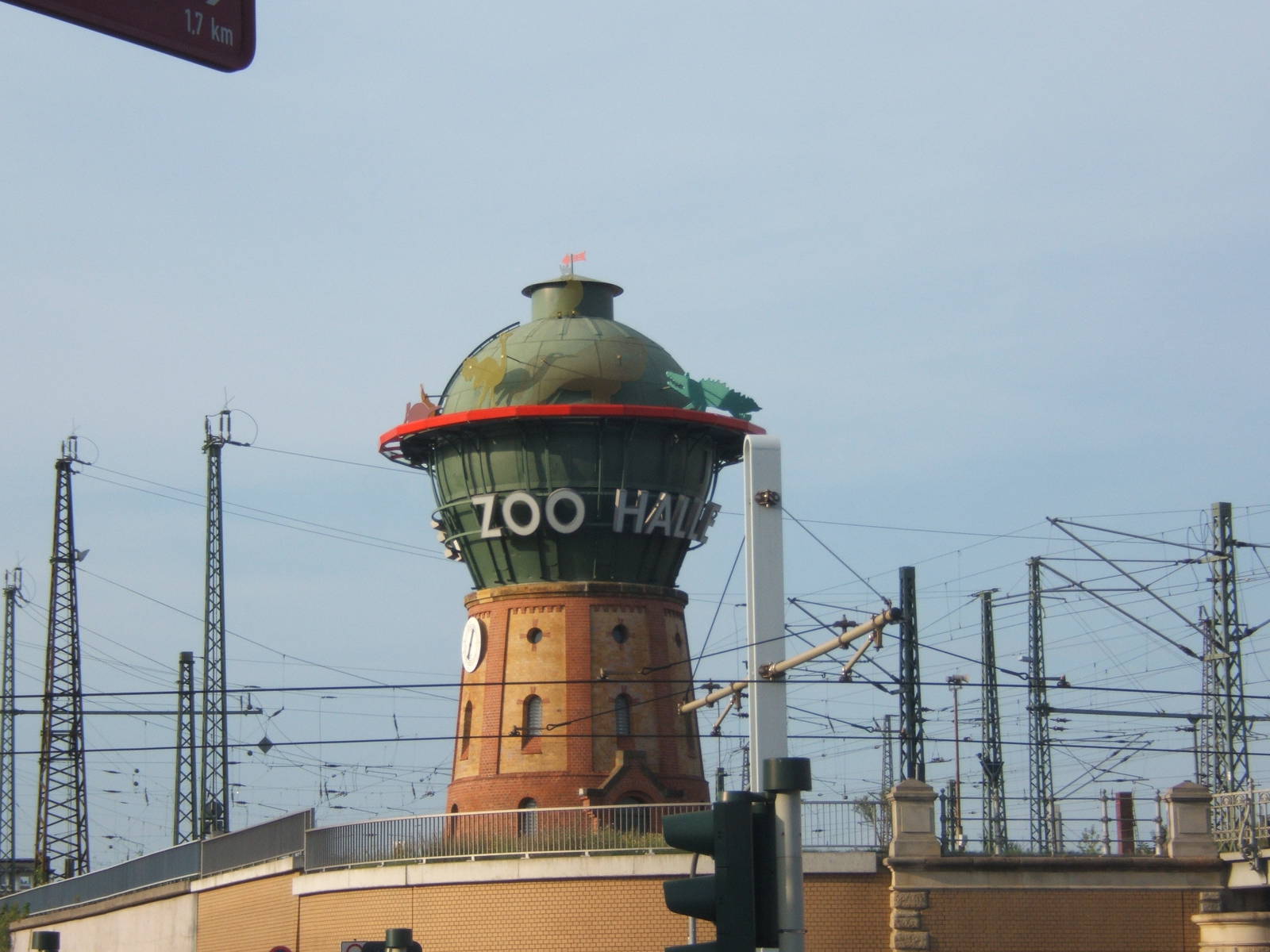 View of the old Railway water tower at the main station at Halle