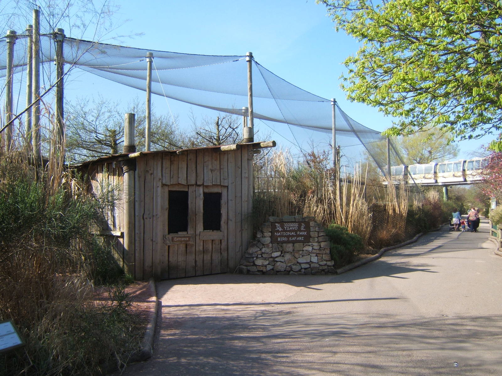 View of the re-netted Tasavo Aviary