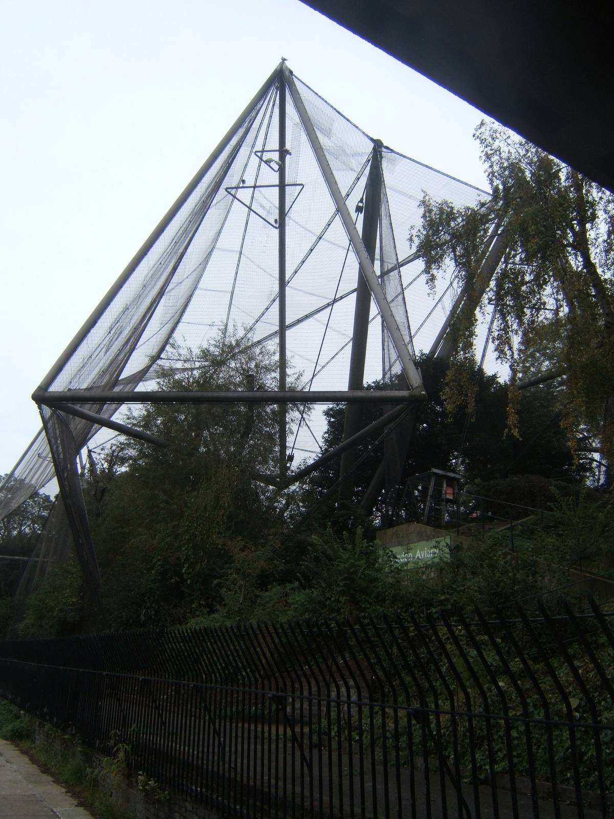 View of the Snowdon Aviary form the canal