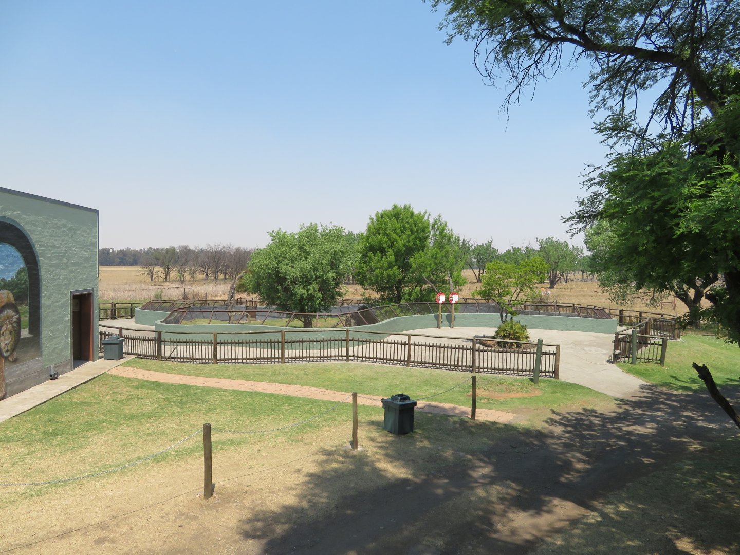 View of the very large Cape Porcupine and Yellow Mongoose Enclosure