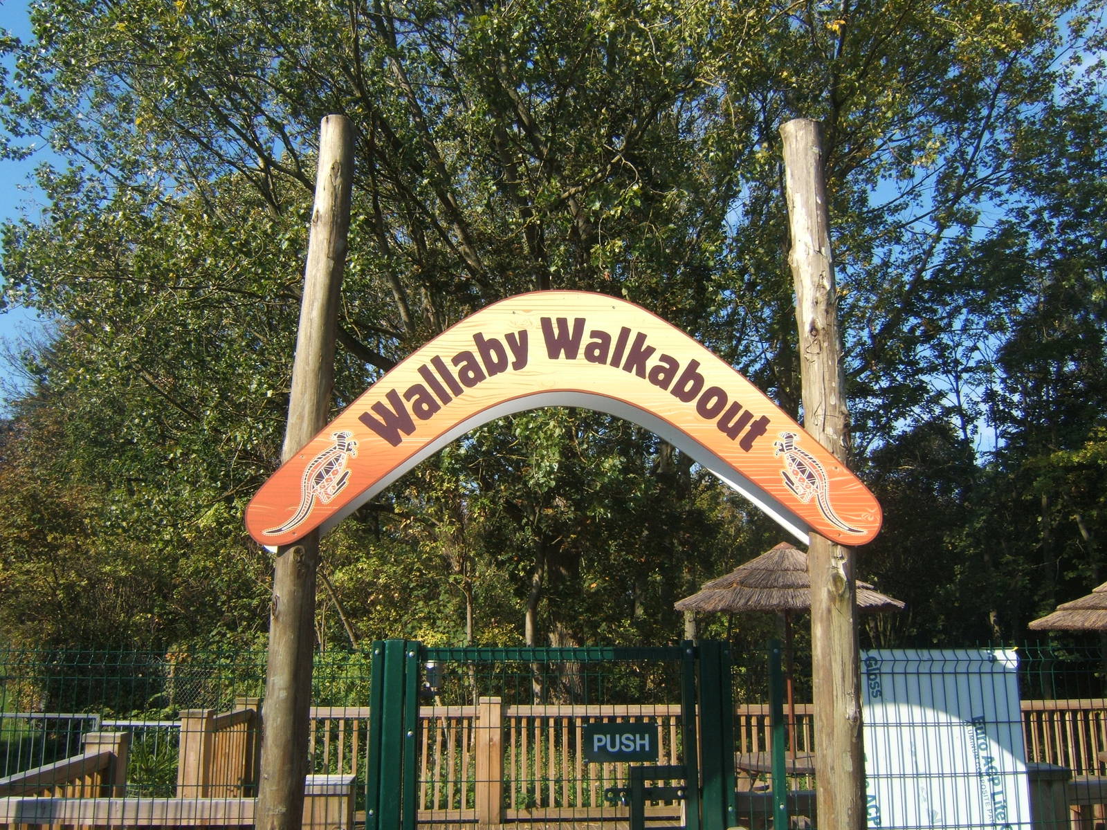 View of wallaby Walk through sign above entrance