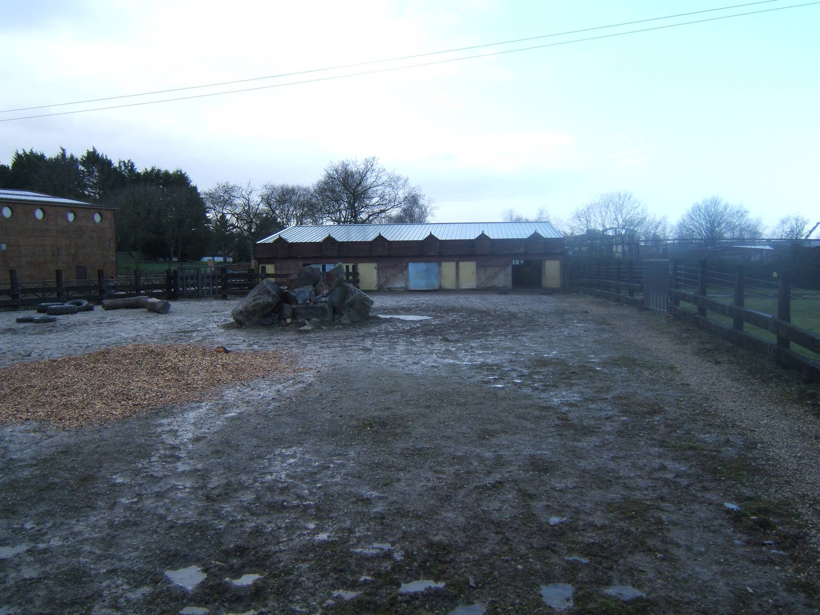 View of White Rhino House and hard standing yard