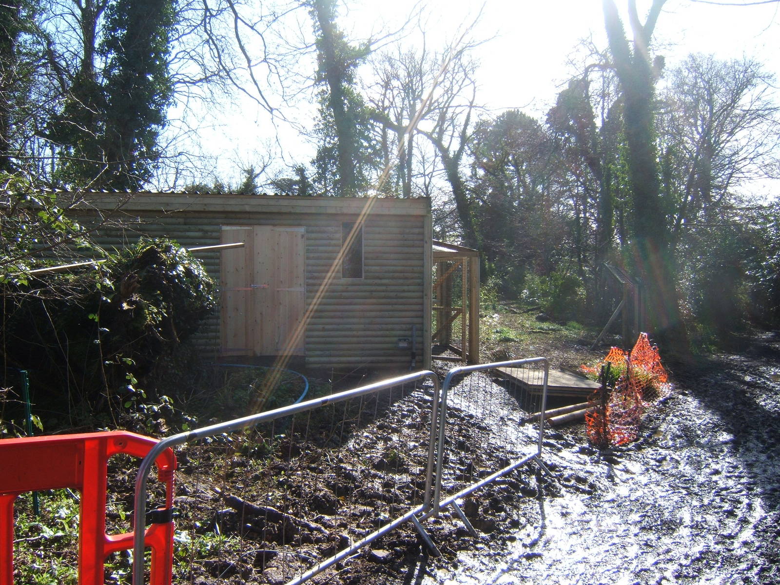 View of Wolf enclosure construction