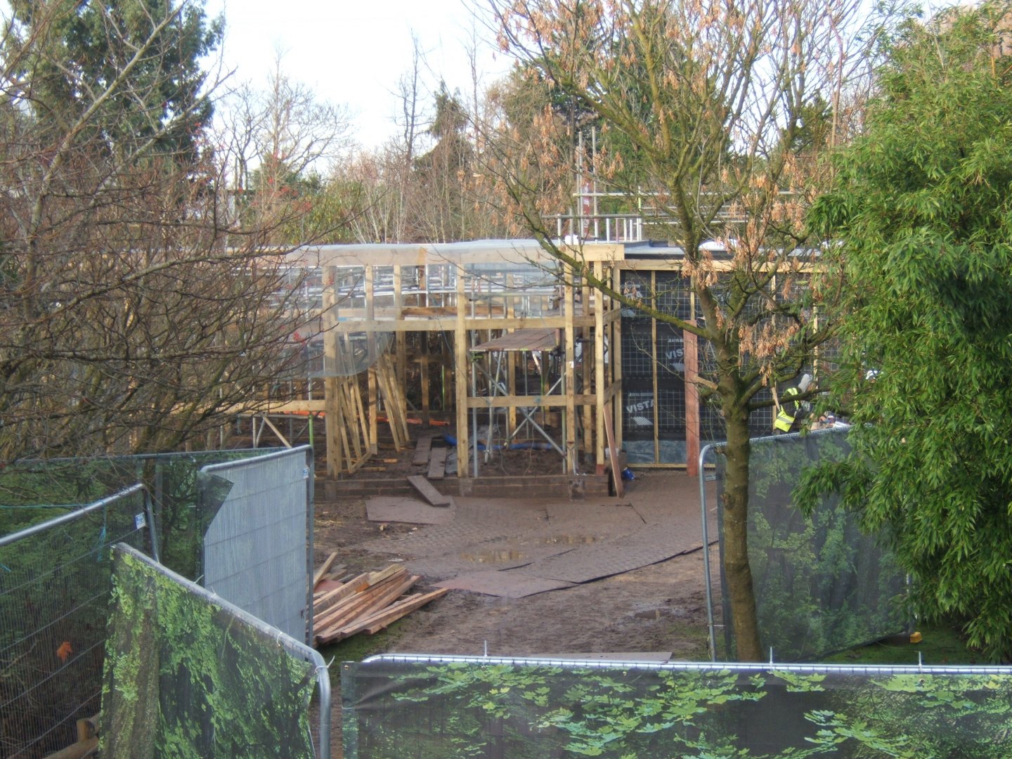 View of work on Asian Song bird aviarys