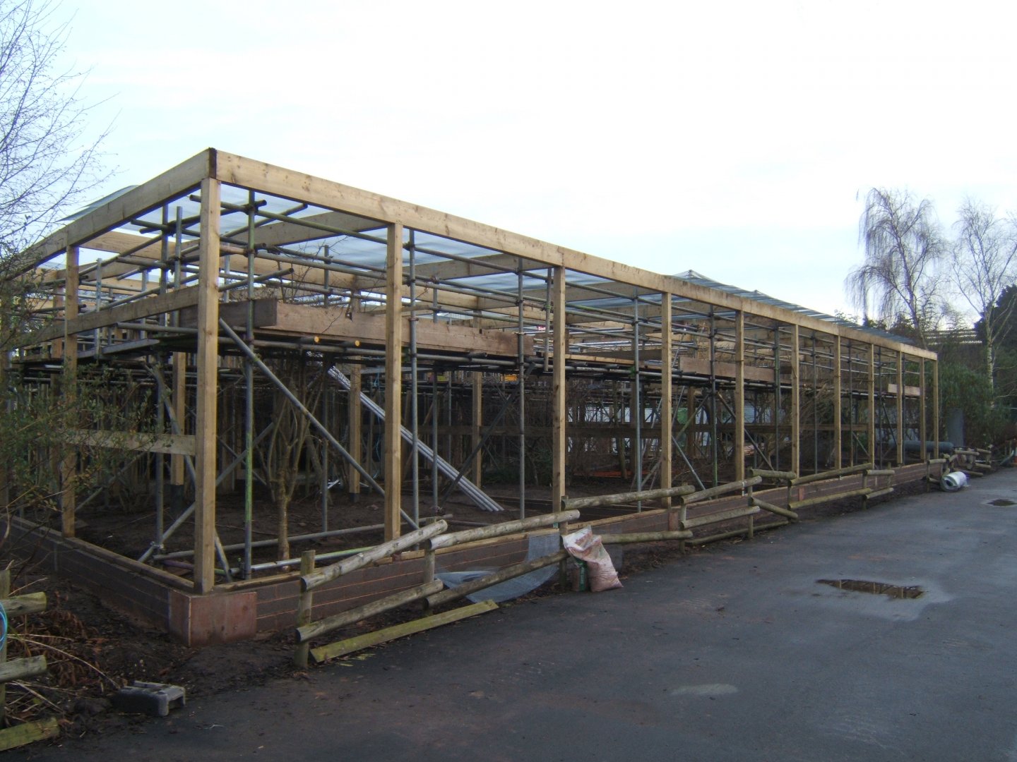 View of work on Asian Song Bird aviarys