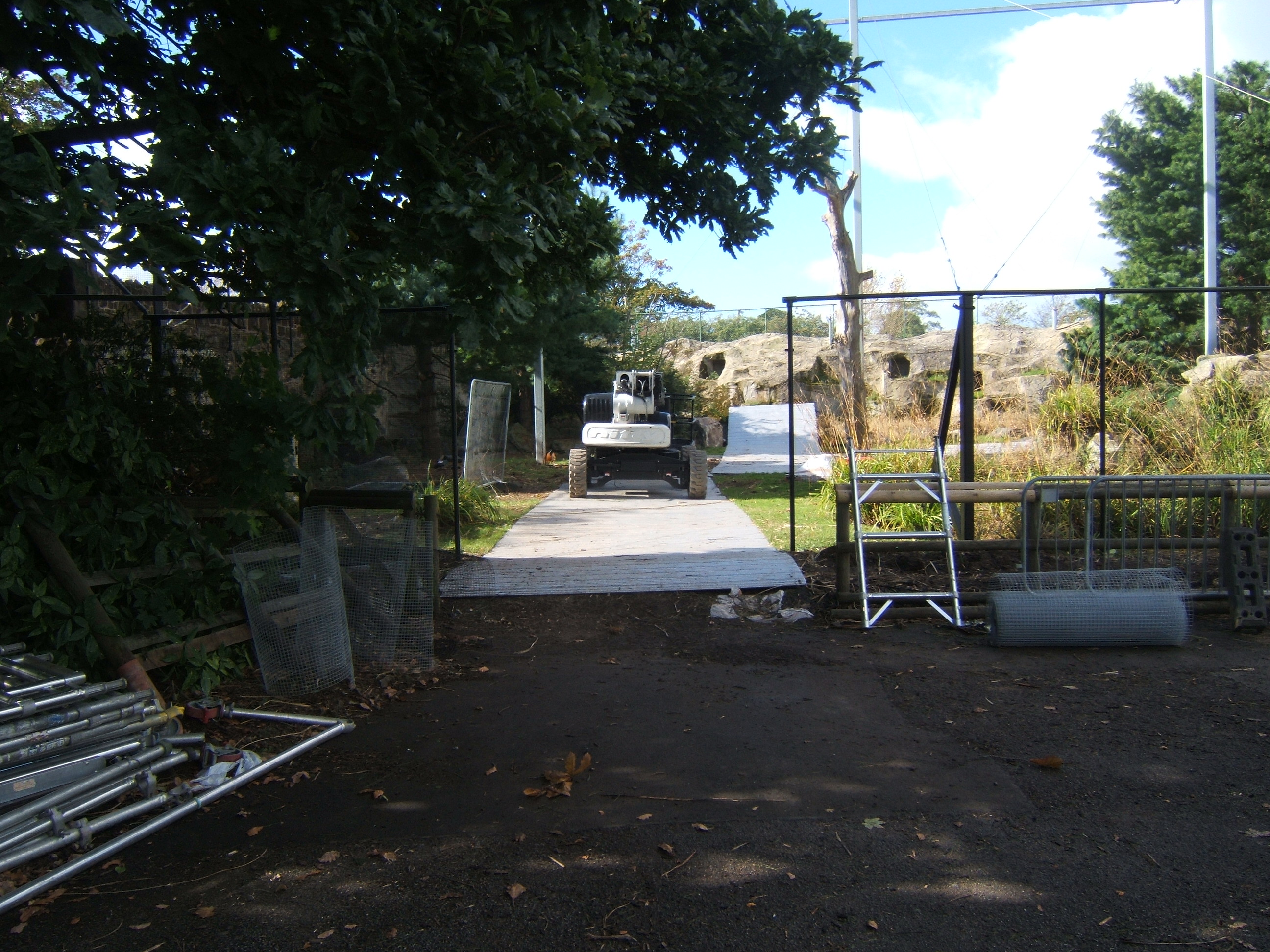 View of work on the old Condor aviary