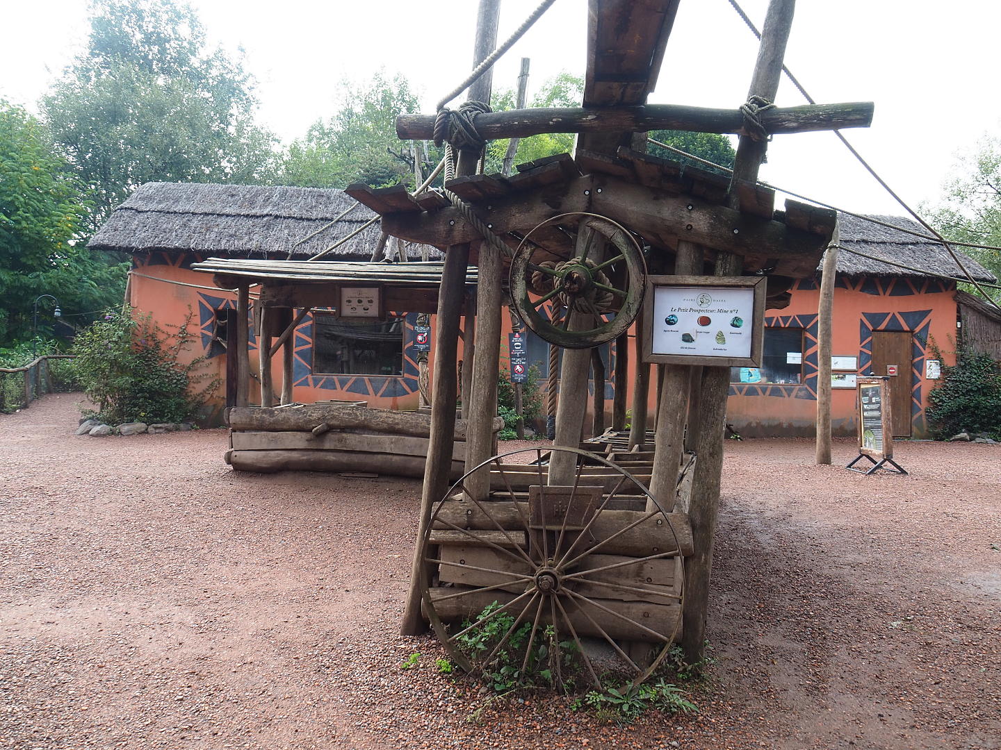 View on lemur island with gemstone mining theming and lemur house, 2022-09-15