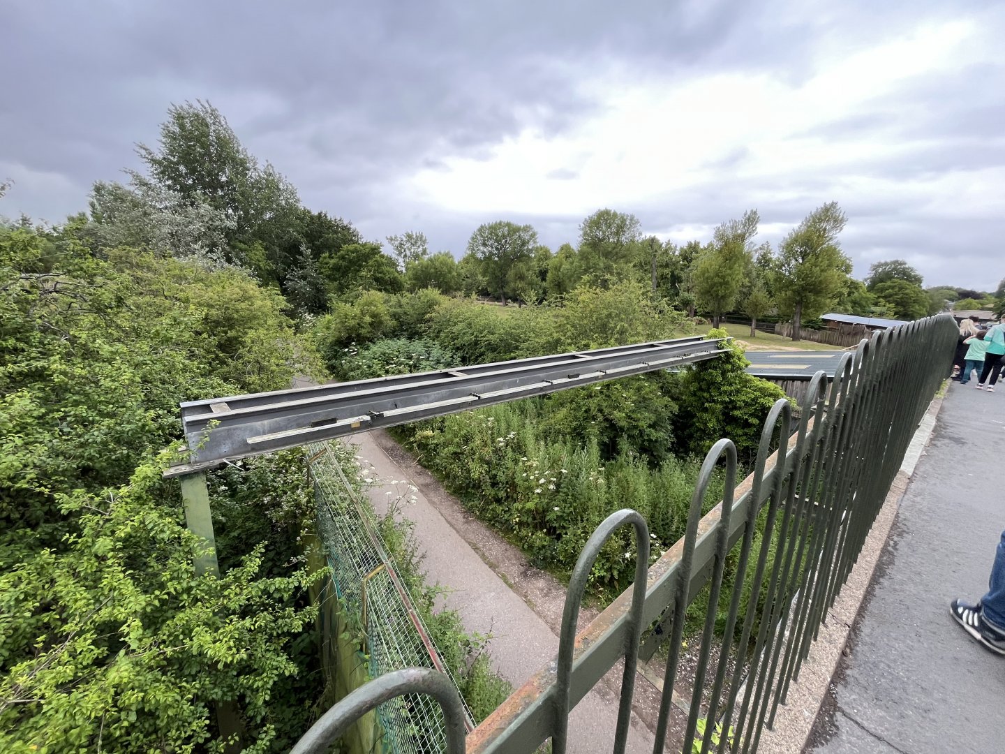 View pf public visitor path and former monorail track 29.6.24