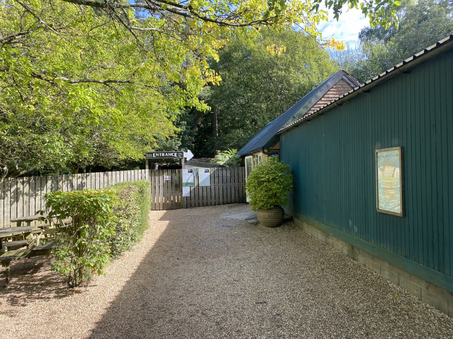 View towards entrance building/shop 130924