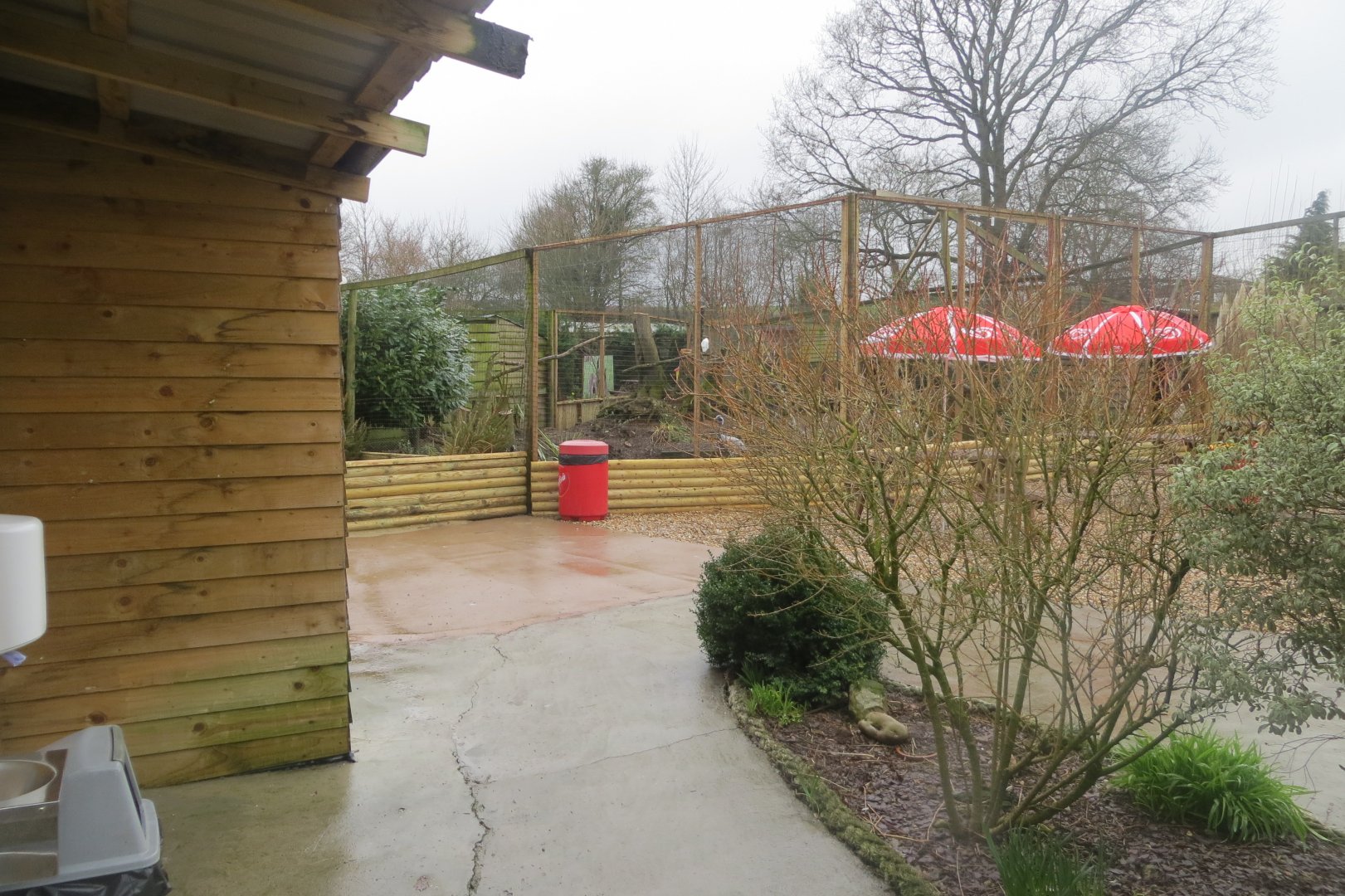 View towards newly extended aviary 170219