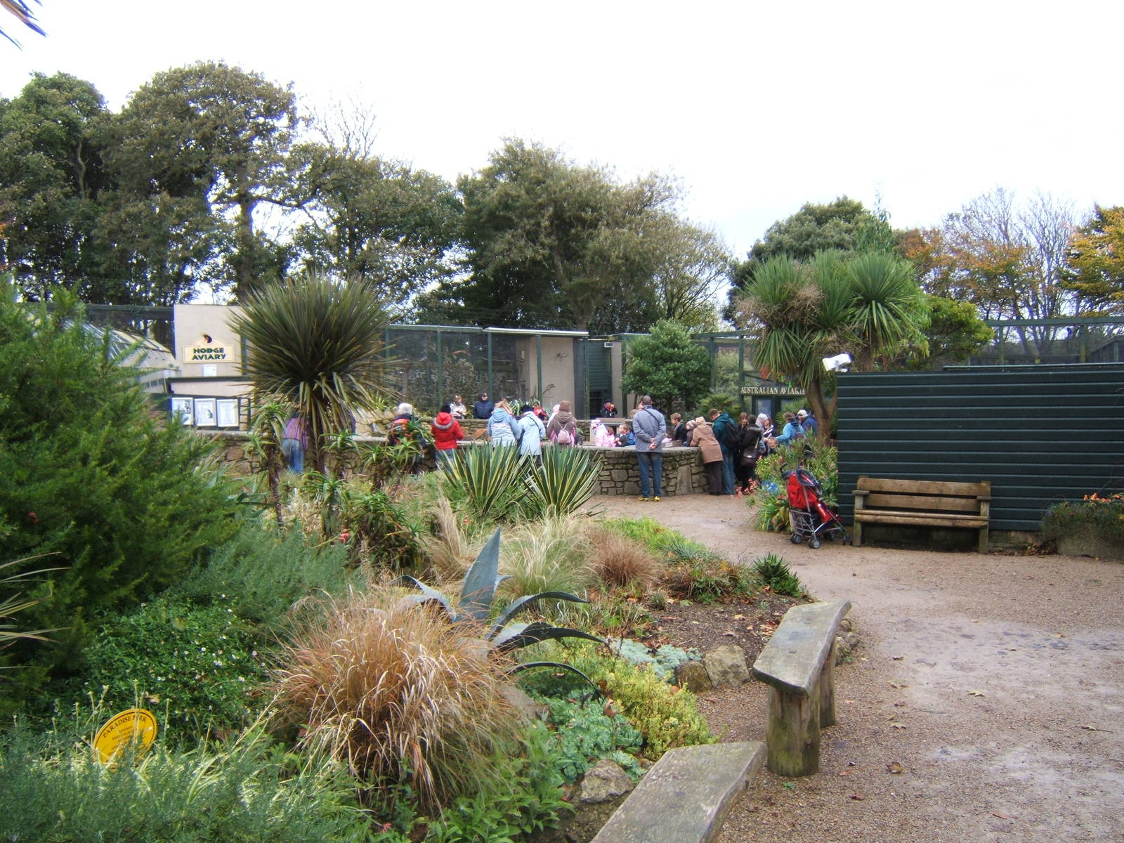 View towards Penguin enclosure in walled garden