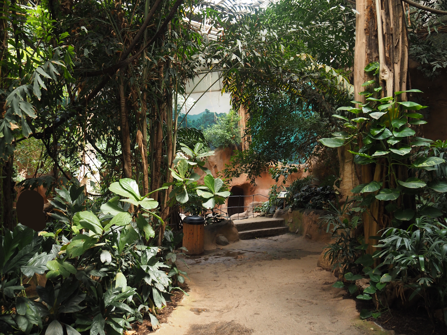 View towards the Indian rhinoceros indoor exhibit in Taman Indah (Asian elephant, Indian rhinoceros and Malayan tapir house), 2024-06-30