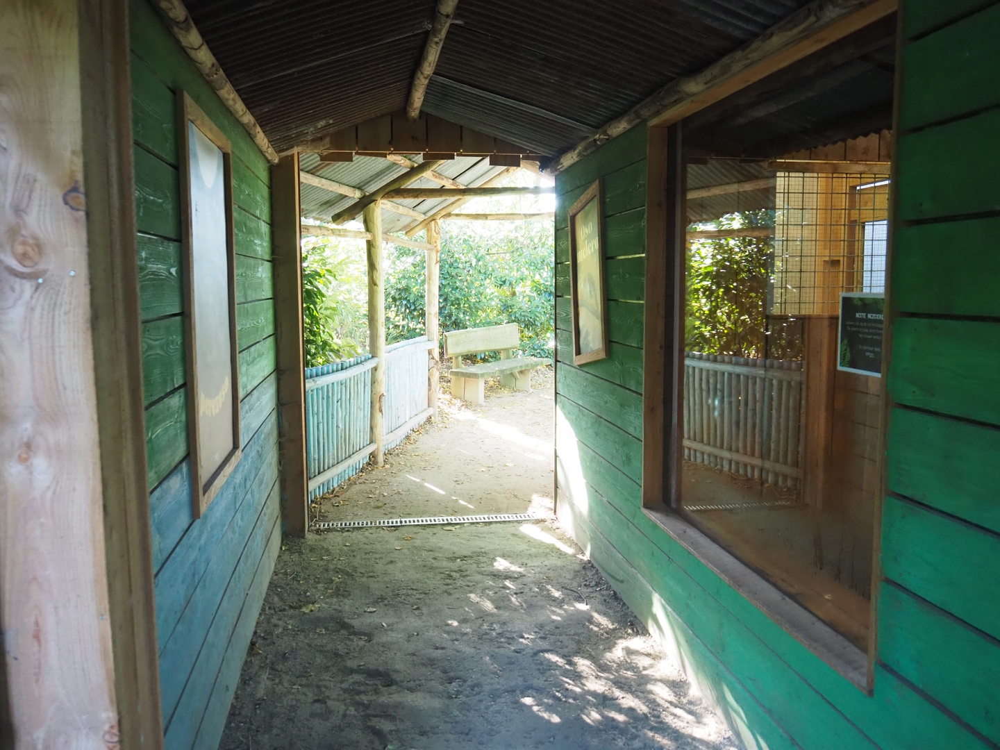 Viewing area for Black howler monkey indoor exhibit, 2022-10-09