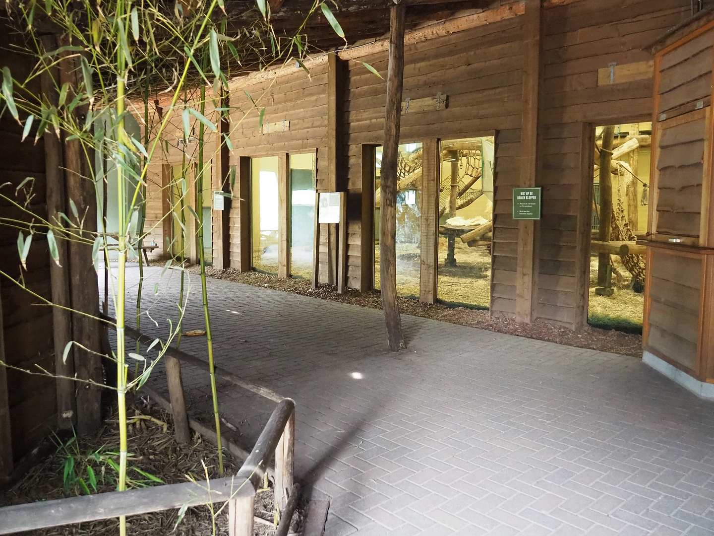 Viewing area for indoor chimpanzee exhibit, 2022-06-12