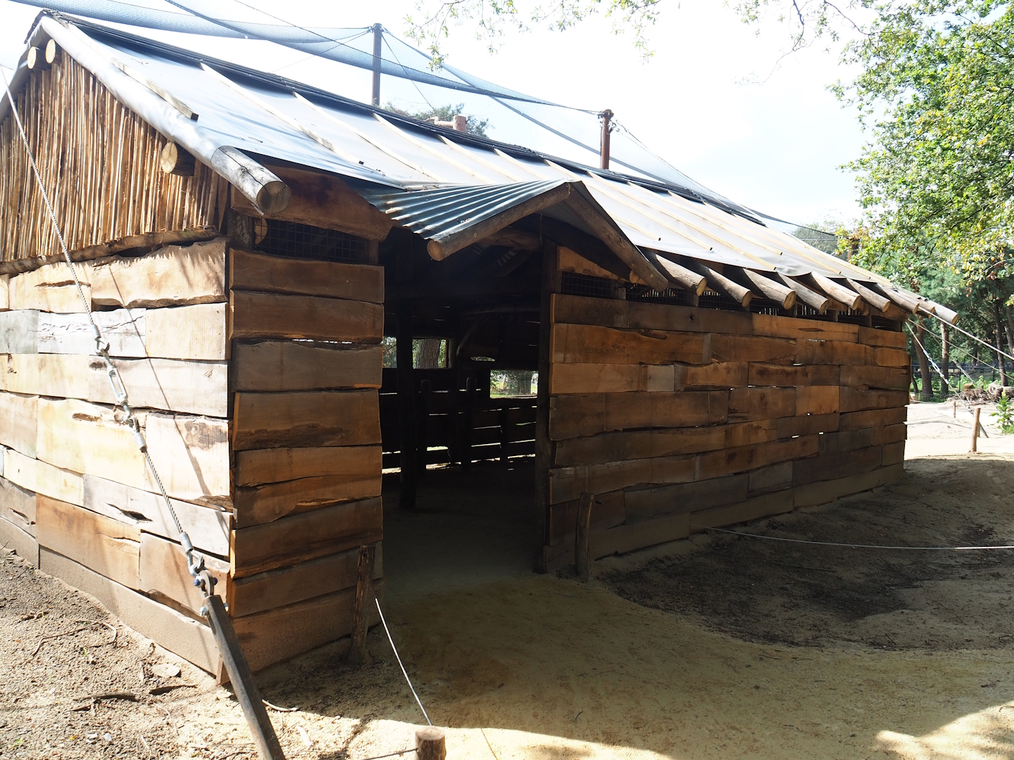 Viewing hut for new Secretary bird and Rüppell's griffon vulture aviary, 2023-08-15