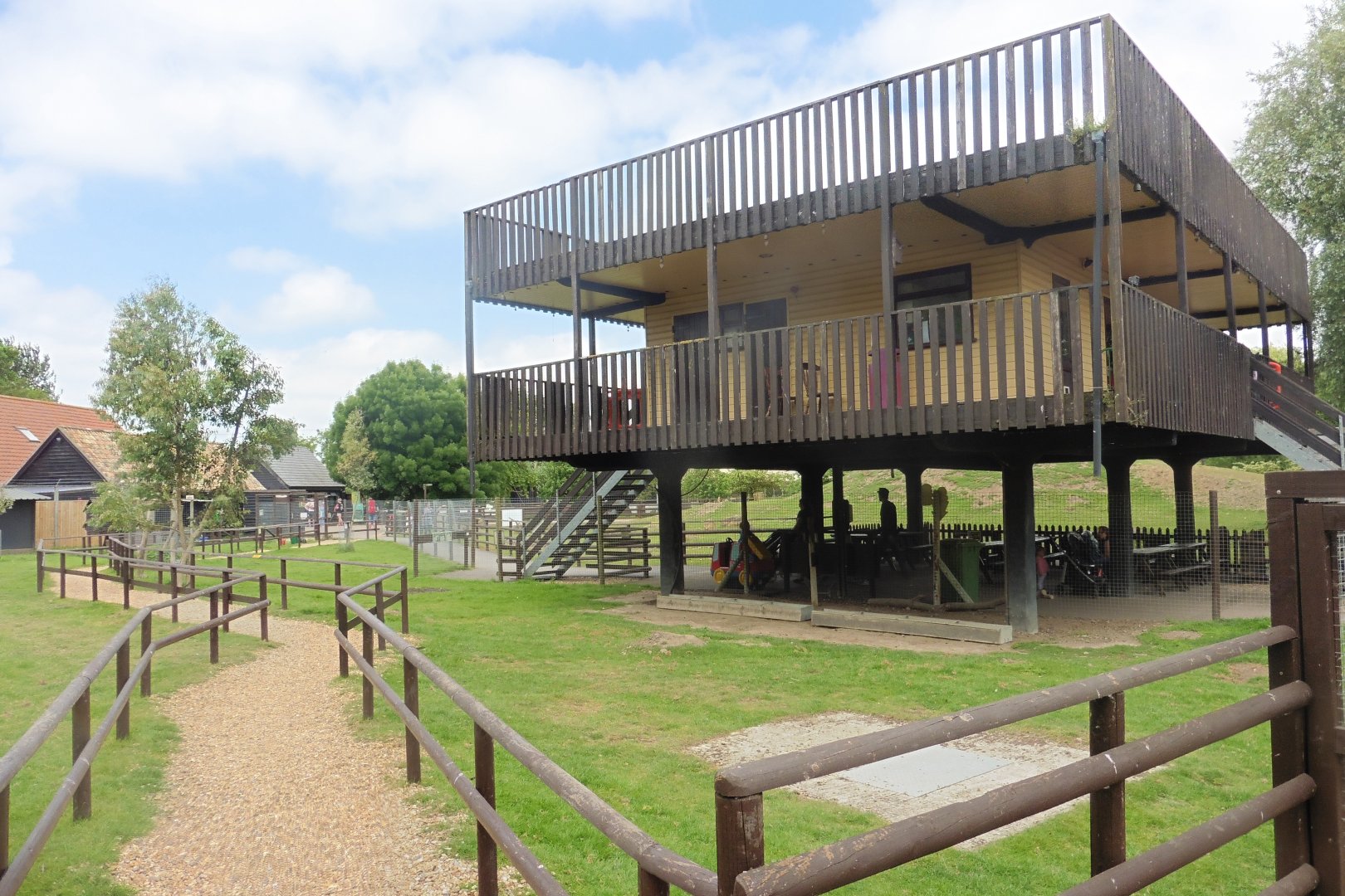 Viewing platform over Praire dog/alpaca,little railway
