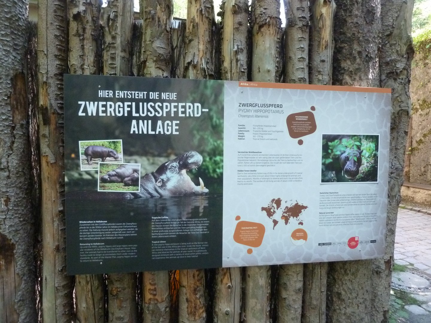 Villa Dracula - Sign for new pygmy hippo enclosure