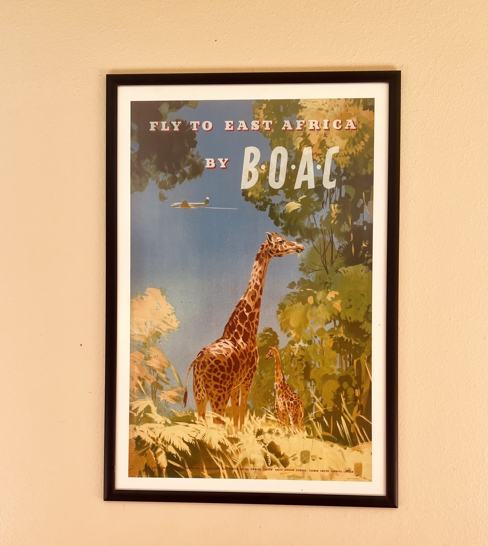 Vintage Travel Poster in Cafe