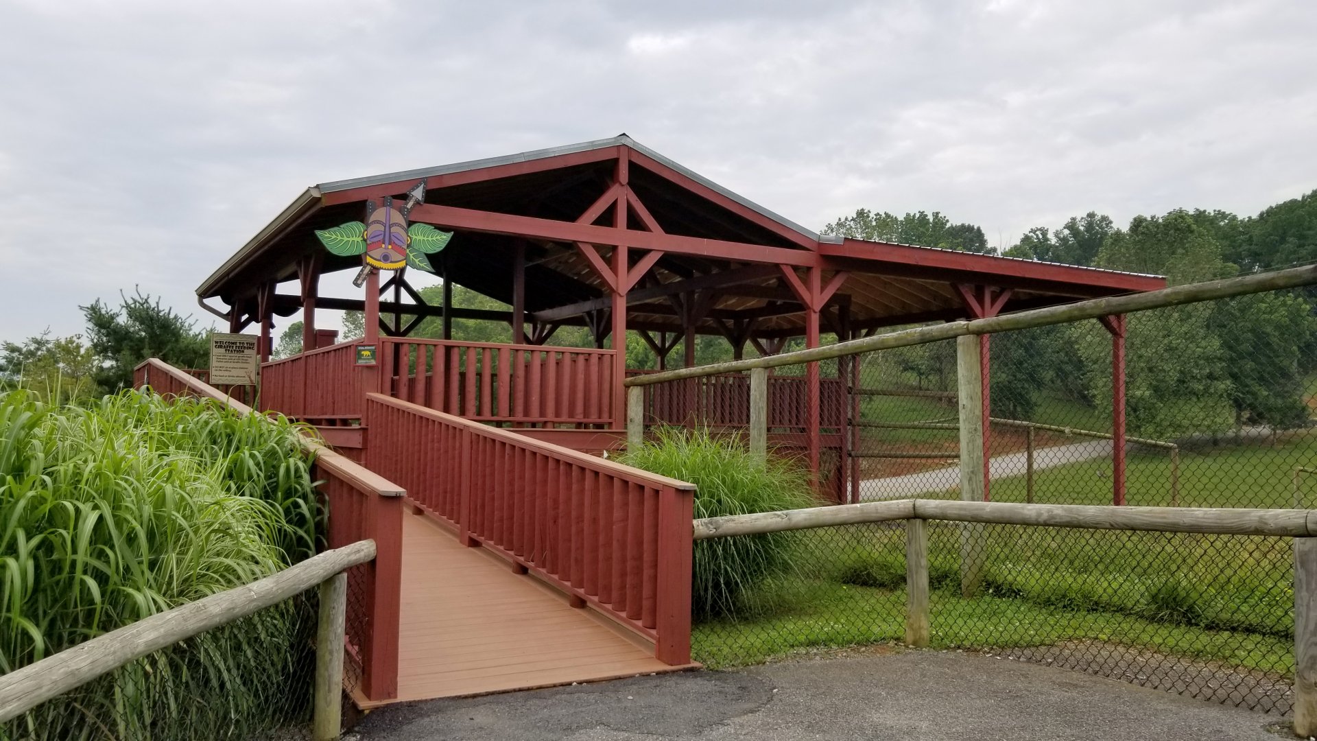 Virginia Safari Park - Giraffe viewing/feeding platform
