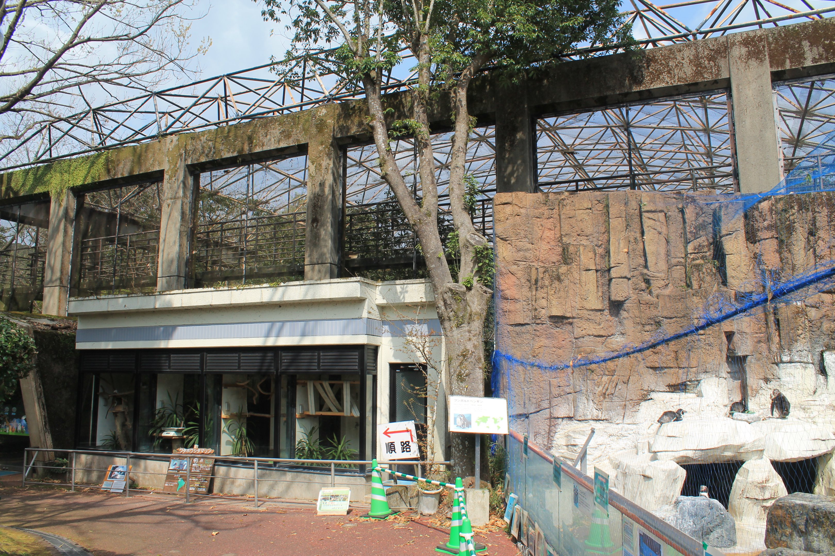Walk-through aviary exterior - Hirakawa Zoo (Kagoshima)
