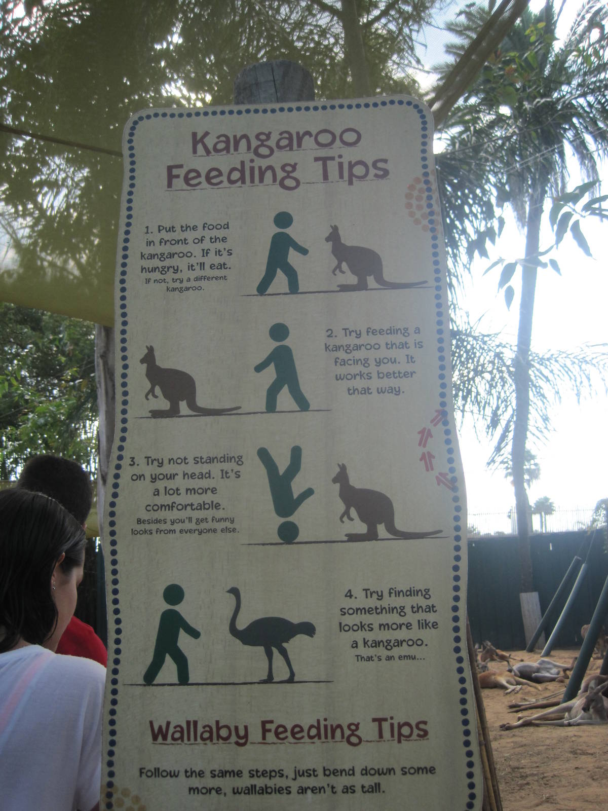 Walkabout Way- Kangaroo Feeding Tips Sign