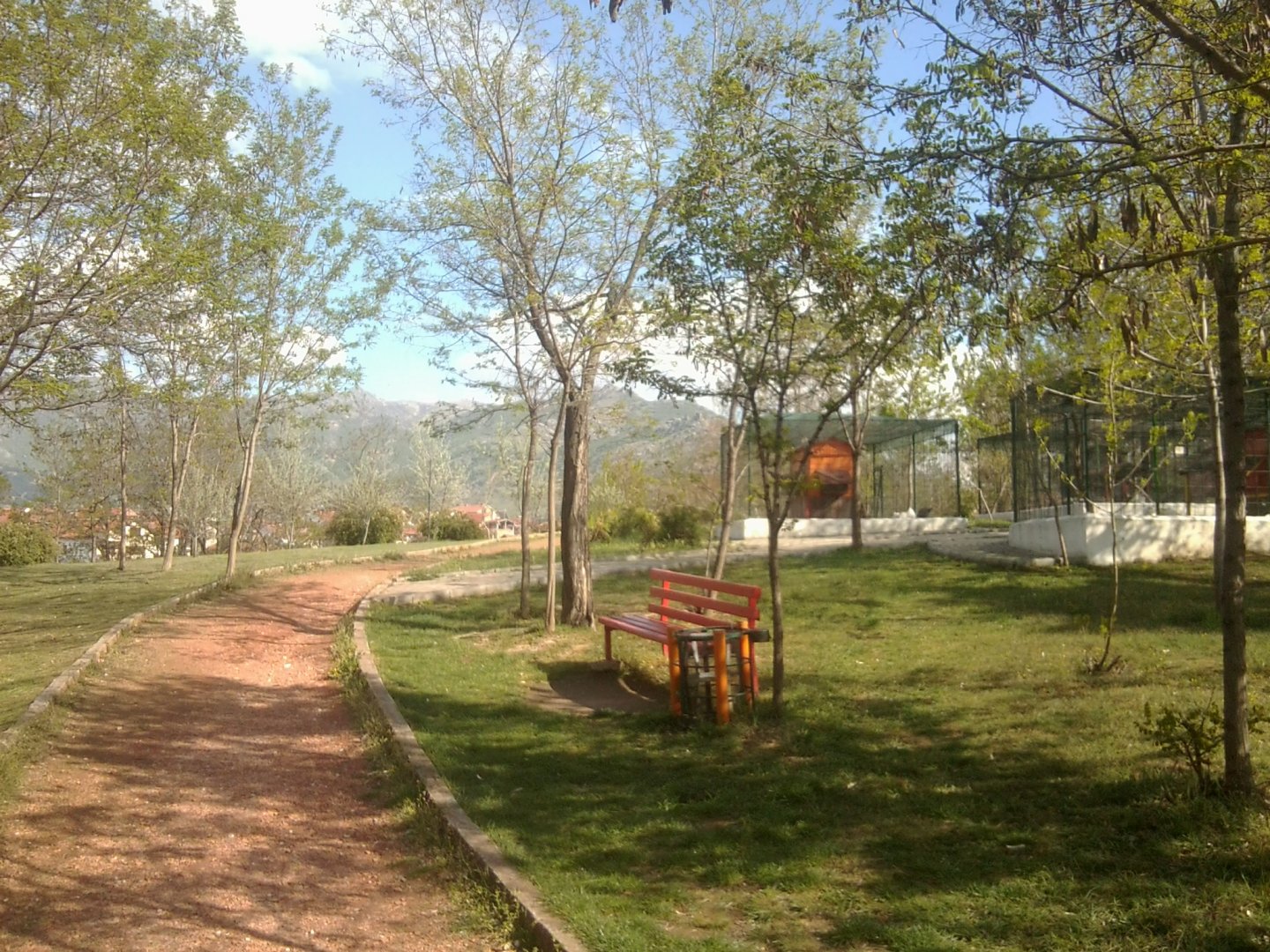 Walking path in the Prilep petting garden (and in the ''Mogila park''.)