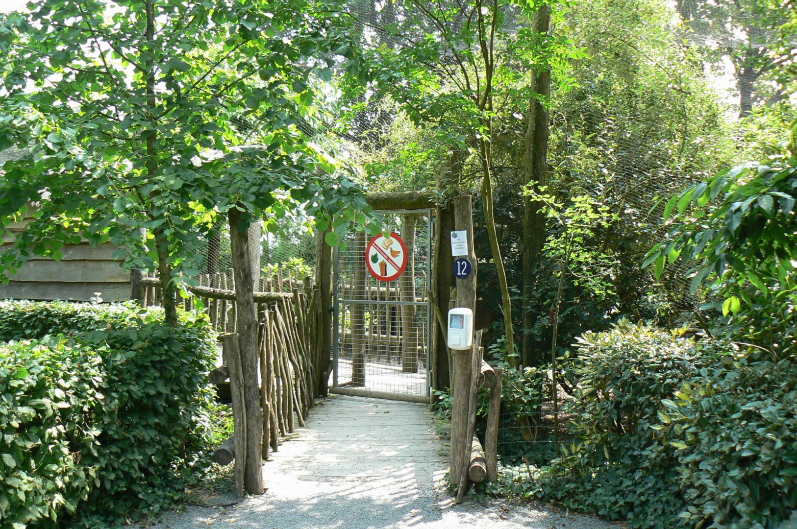 Walkthrough aviary for white-naped cranes, temminck's tragopans and brahminy kites - entrance