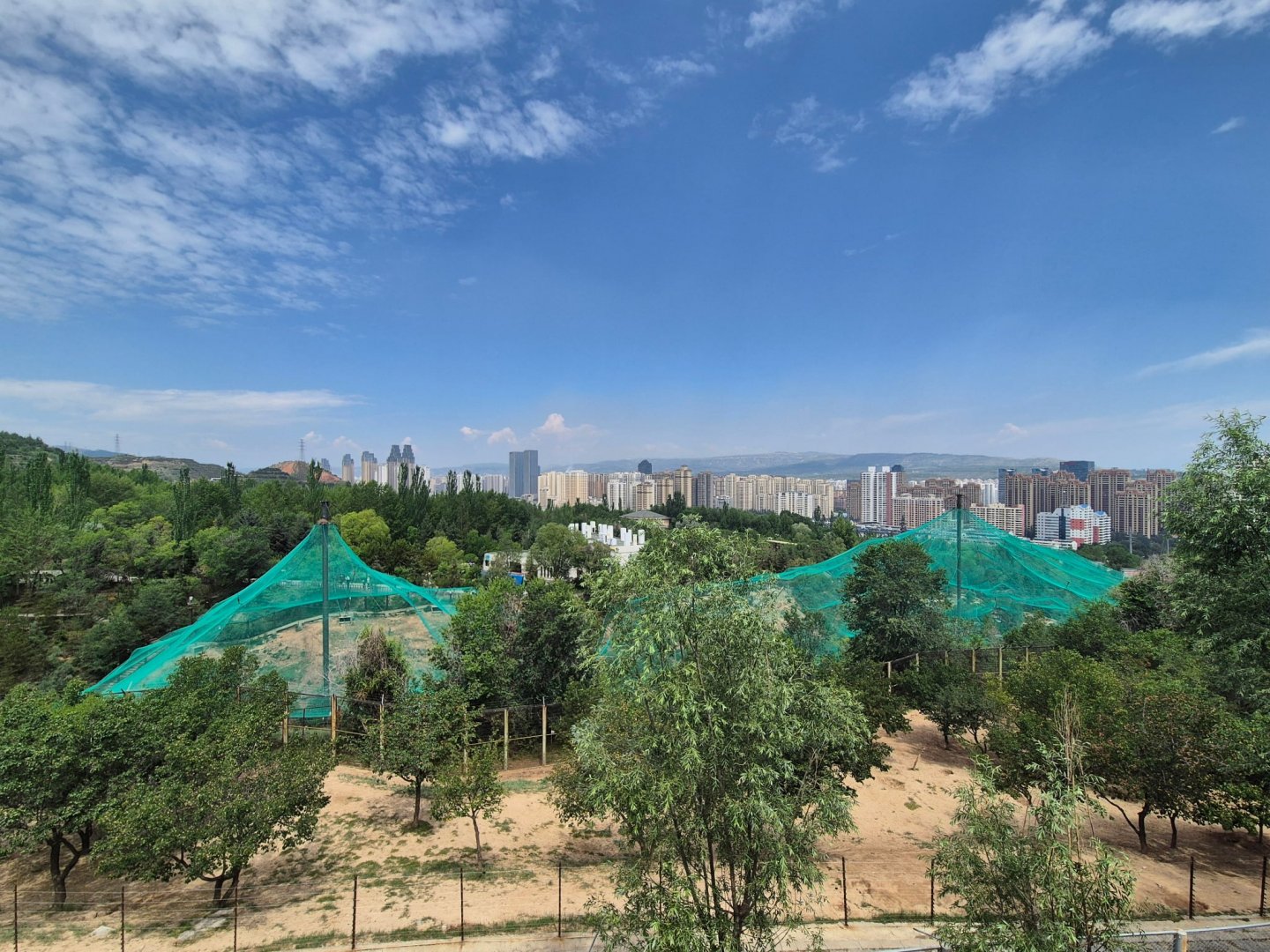 Walkthrough aviary,  view from the carnivore observing platform